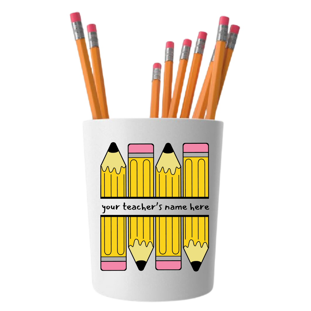 Split Pencil Monogram Pencil Holder - Ceramic Pencil/Tool Holder