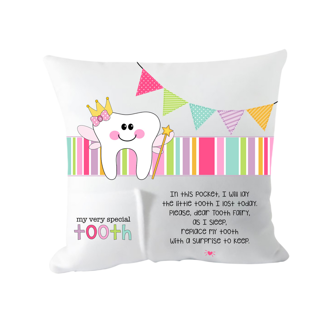 Tooth Fairy Pocket Pillow - Girl