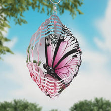Load and play video in Gallery viewer, Pink Butterfly with Roses Wind Spinner
