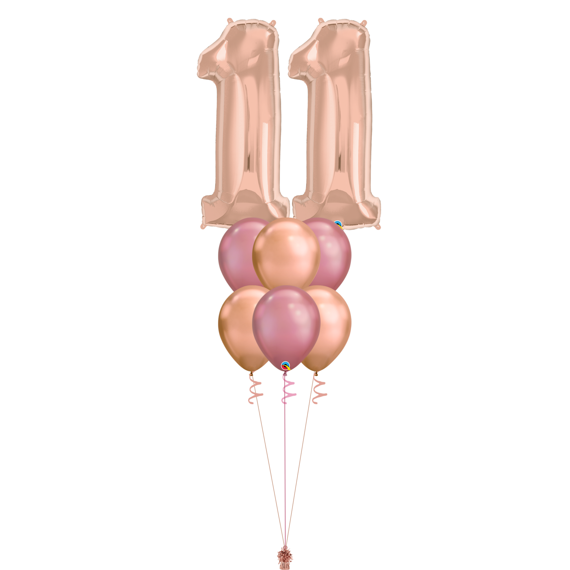 Bouquet of 8 Balloons - Rose Gold & Mauve Age 11