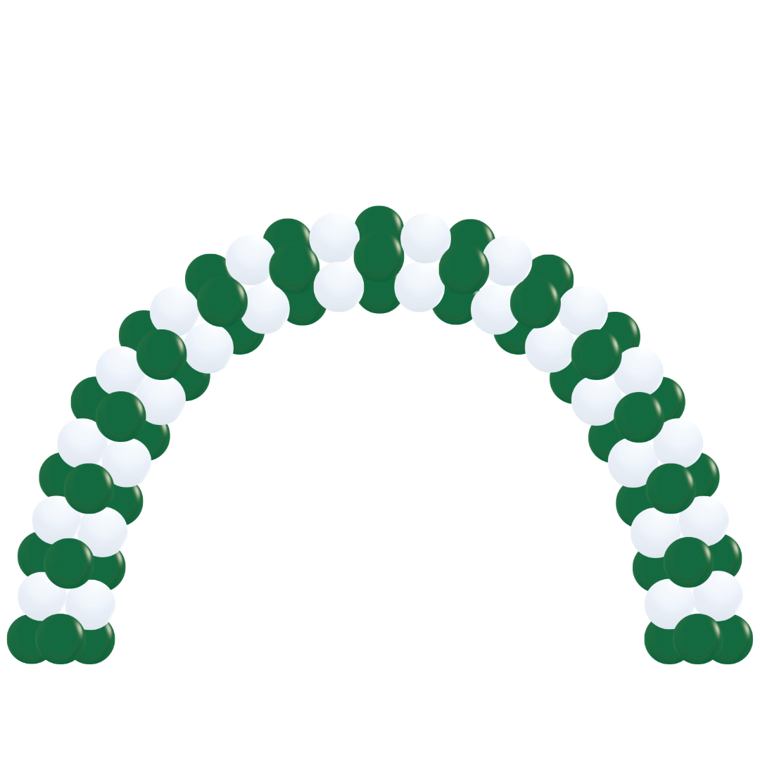 20ft Balloon Arch - Green and White