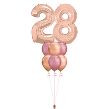 Load image into Gallery viewer, Bouquet of 8 Balloons - Rose Gold &amp; Mauve

