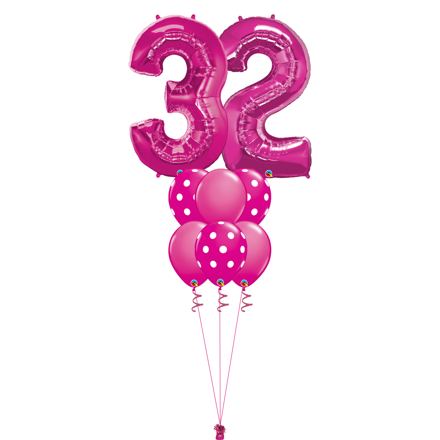 Bouquet of 8 Balloons - Pink Polka Dot