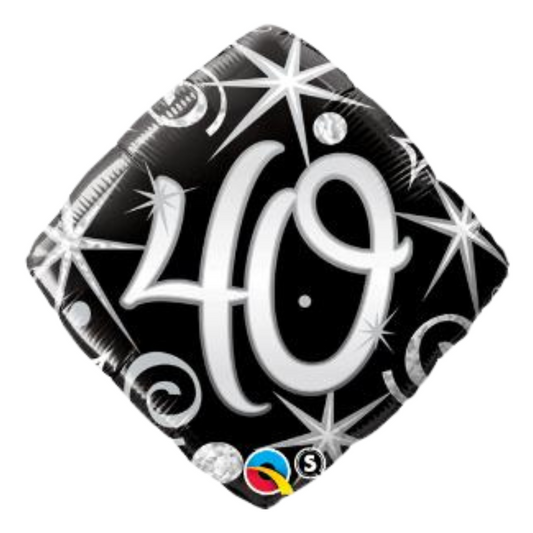 40th Elegant Sparkle & Swirls 18" Foil Balloon