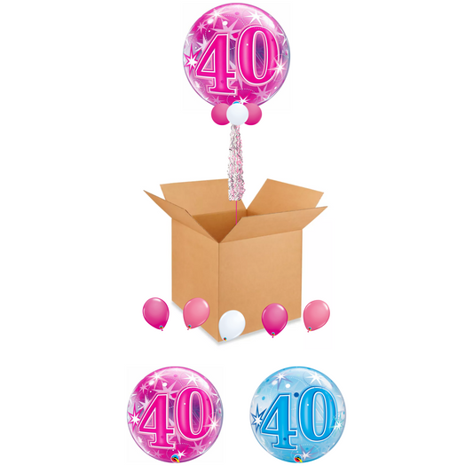 40th Sparkle Balloon in a Box