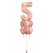 Load image into Gallery viewer, Bouquet of 7 Balloons - Rose Gold &amp; Mauve
