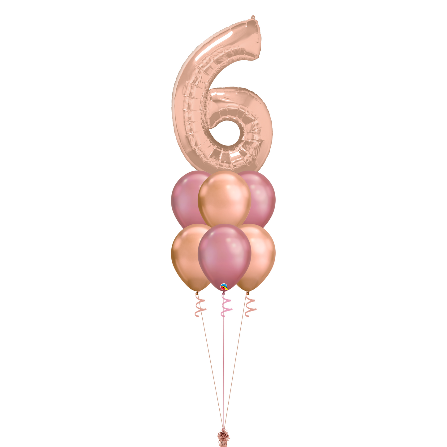 Bouquet of 7 Balloons - Rose Gold & Mauve