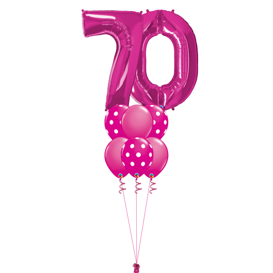 Bouquet of 8 Balloons - Pink Polka Dot