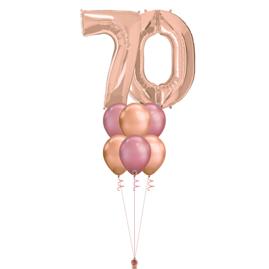 Bouquet of 8 Balloons - Rose Gold & Mauve