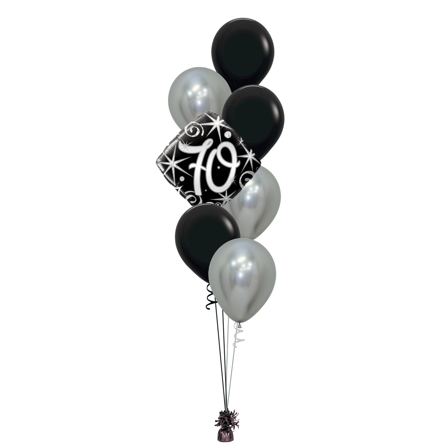 70th Elegant Sparkles and Swirls