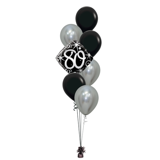 80th Elegant Sparkles and Swirls