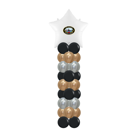 8ft Classic Column with White Star Logo Topper