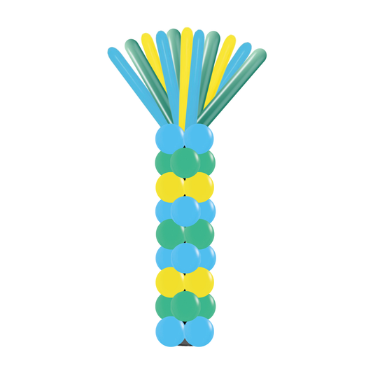 8ft Firecracker Column - Green Blue & Yellow