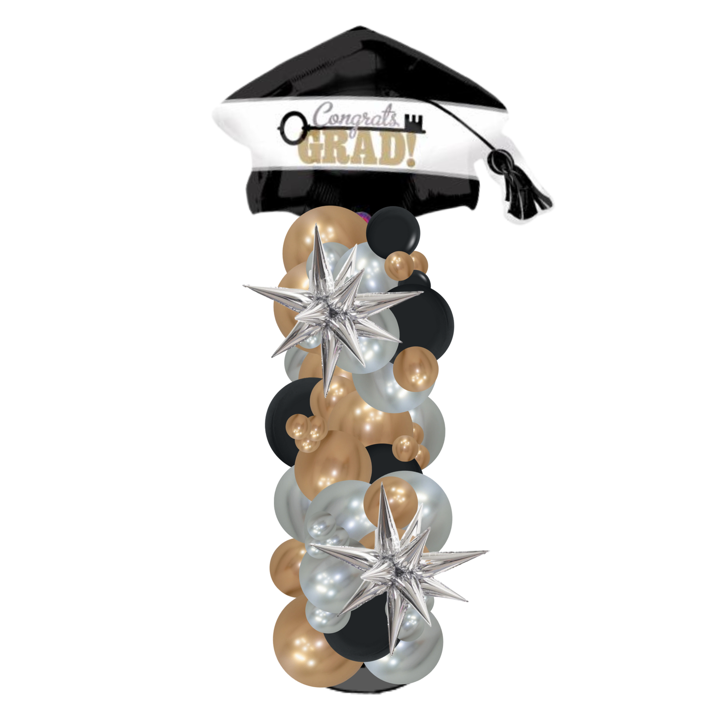 8ft Elegant Balloon Column - Key to Success (Indoor)