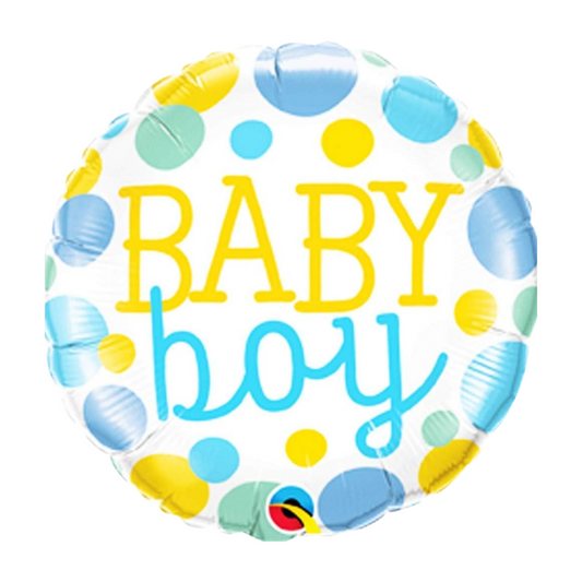 Baby Boy Dots 18" Foil Balloon