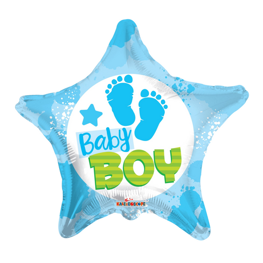 Baby Boy Footprints 18" Foil Balloon