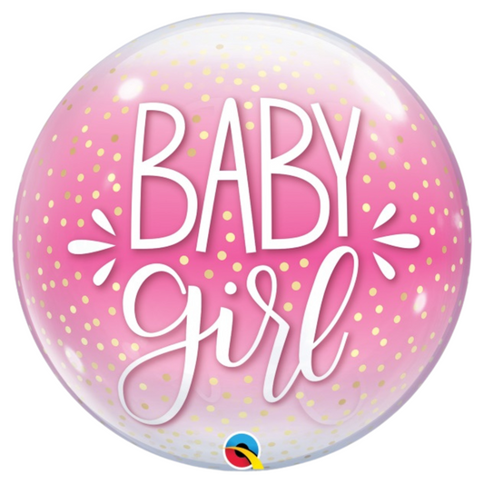 Baby Girl Confetti Pink 22" Bubble Balloon