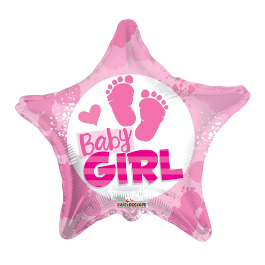Baby Girl Footprints 18" Foil Balloon