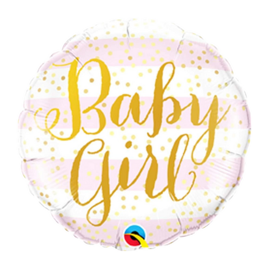 Baby Girl Pink Stripes 18" Foil Balloon