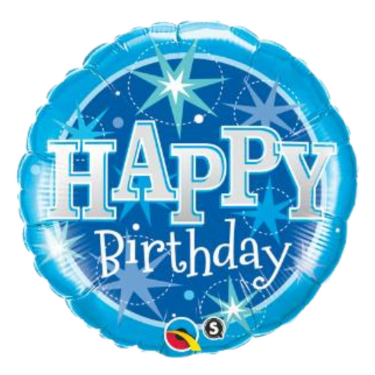Birthday Blue Sparkles 18" Foil Balloon