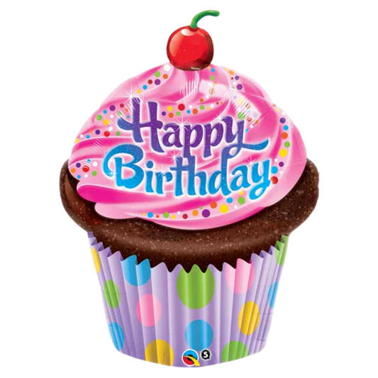 Birthday Frosted Cupcake 35" Foil