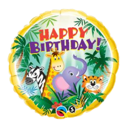Birthday Jungle Friends 18" Foil
