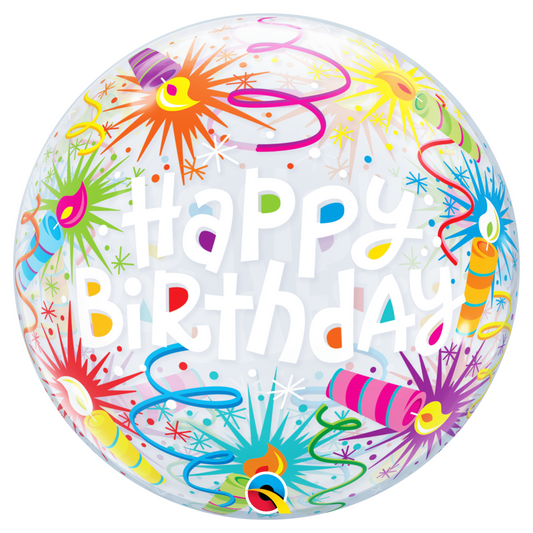Birthday Lit Candles 22" Bubble Balloon