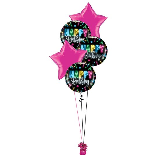 Birthday Neon Glow Balloon Bouquet