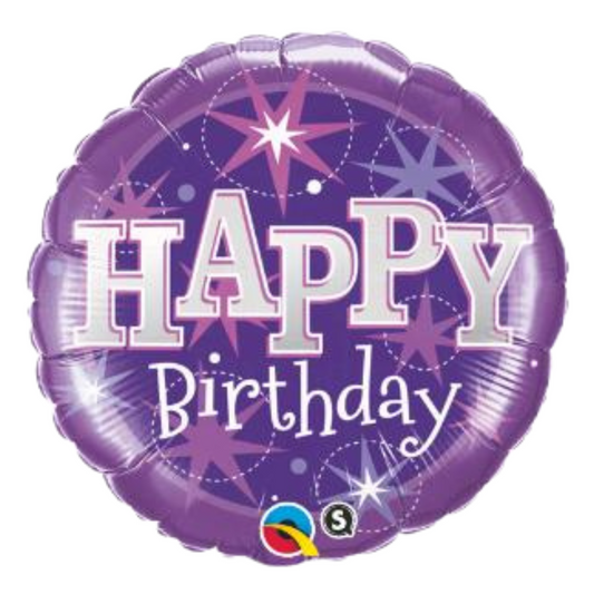 Birthday Purple Sparkles 18" Foil Balloon