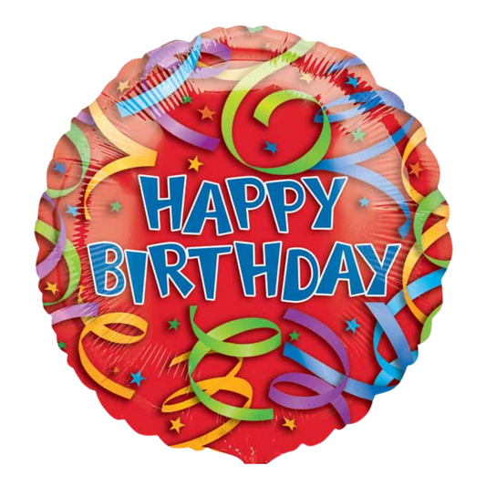 Birthday Streamers 18" Foil Balloon