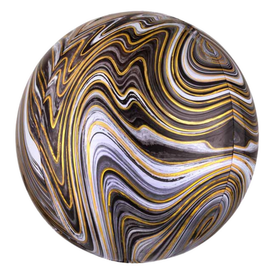 Black Marblez 16" Orb Balloon