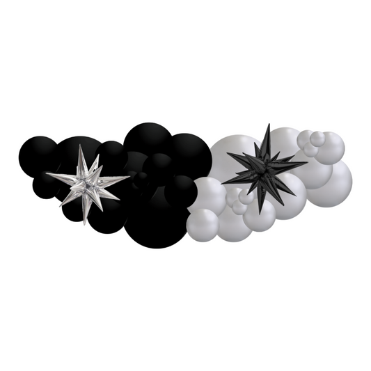 Black & Silver Starburst Garland