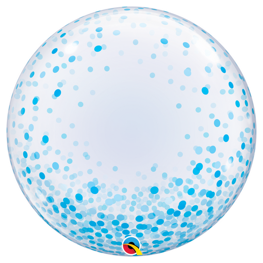 Blue Confetti Dots 24" Bubble Balloon
