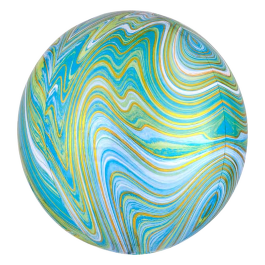 Blue Green Marblez 16" Orb Balloon