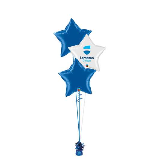 Bouquet of 3 Foils with Logo (Table Height)