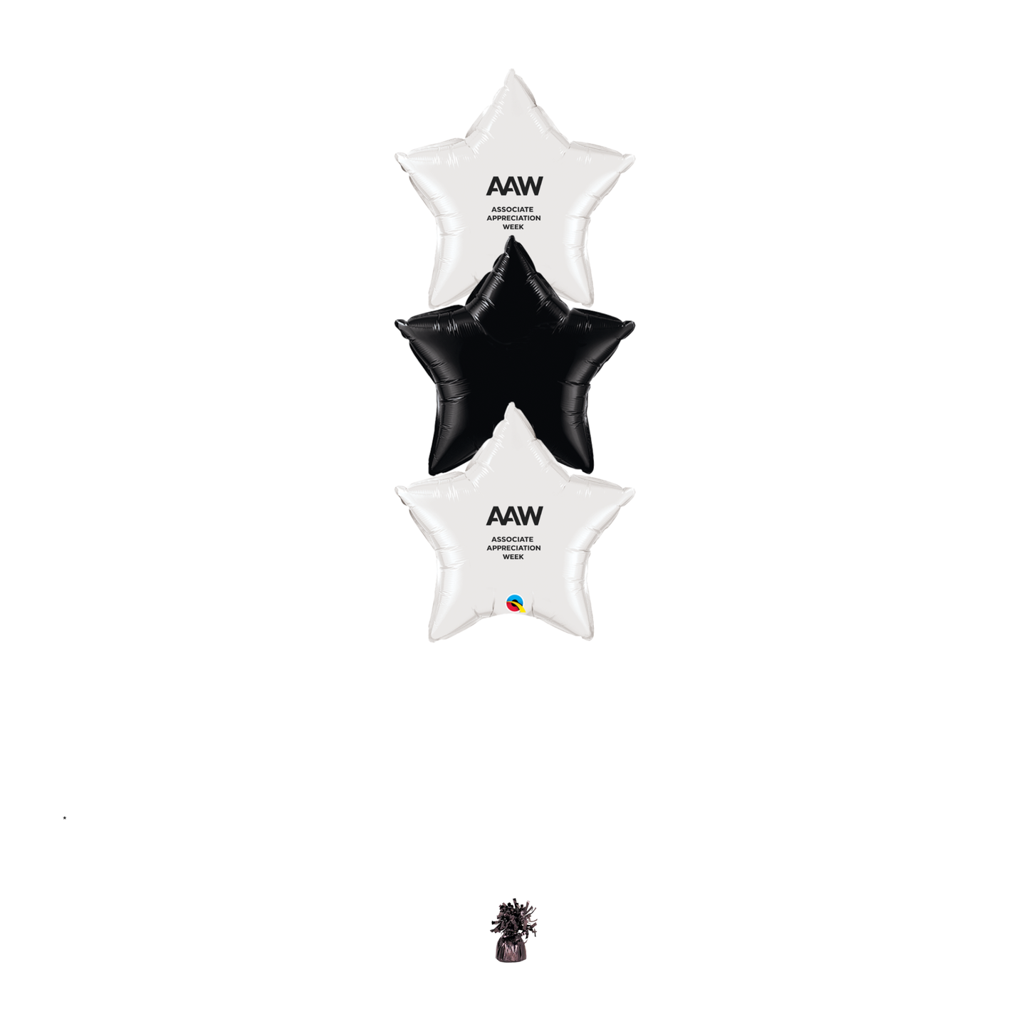 Bouquet of 3 (Table Height) with AAW Logo - White Black White
