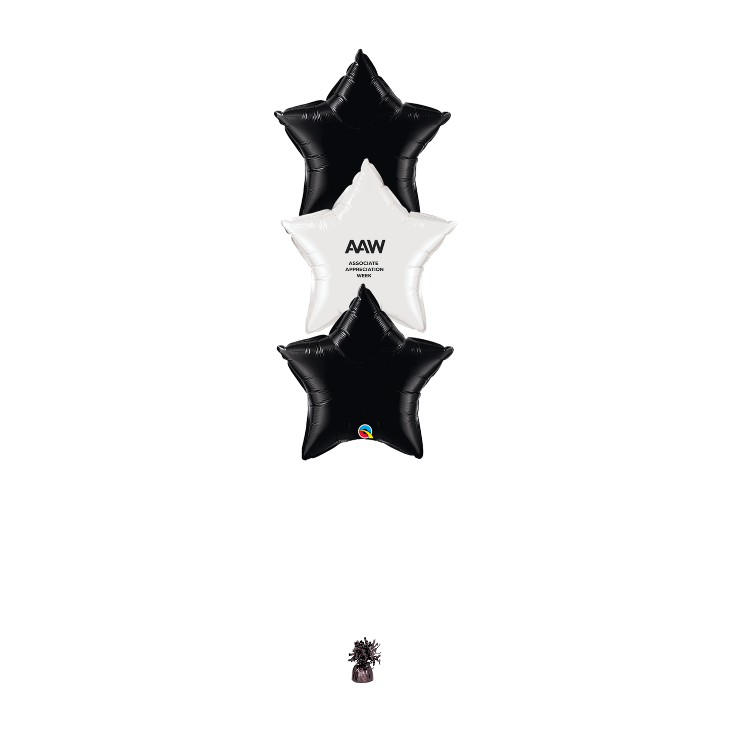 Bouquet of 3 (Table Height) with AAW Logo - Black White Black