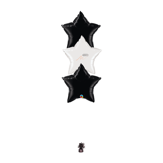 Bouquet of 3 (Table Height) with Bonvoy Logo - Black White Black