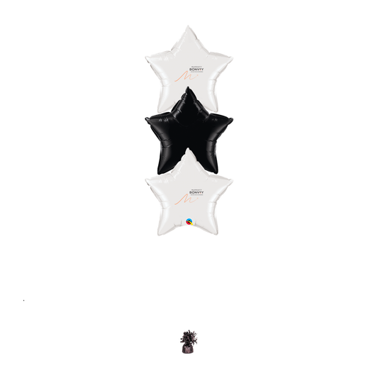 Bouquet of 3 (Table Height) with Bonvoy Logo - White Black White