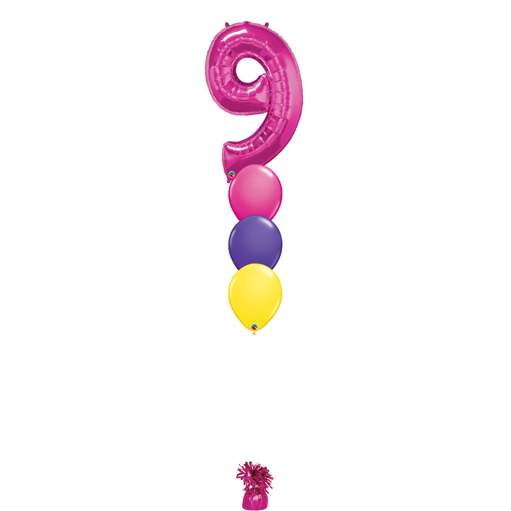 34" Single Number Balloon Bouquet