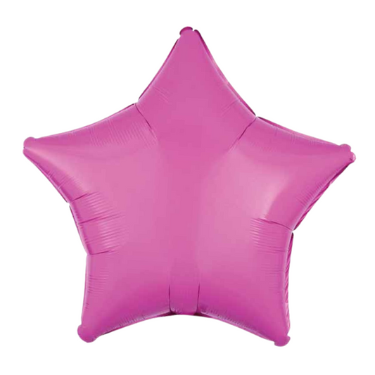 Bright Bubble Gum Pink Star 19" Foil Balloon