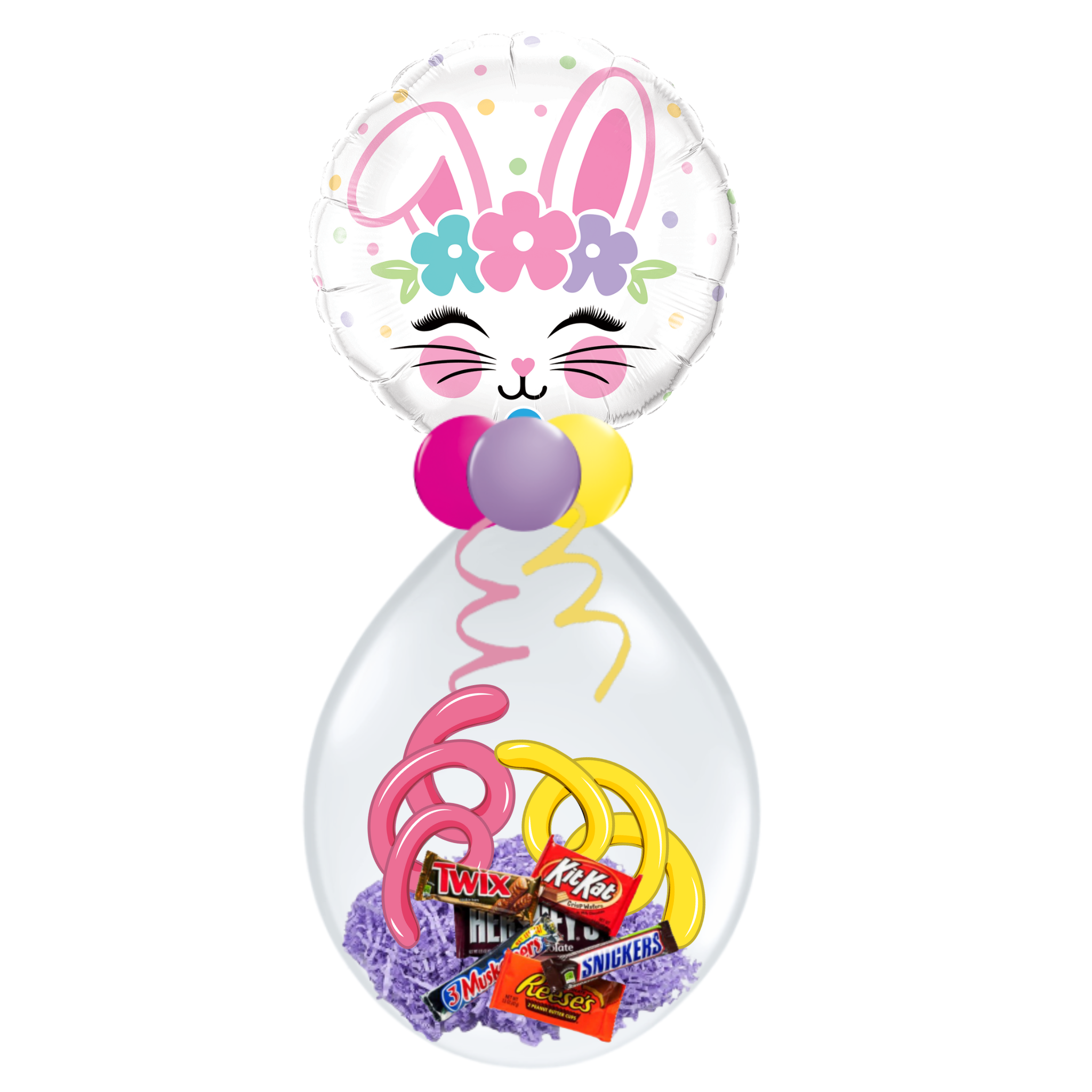 Bunny Face Stuffed Balloon - Just Baskits and Balloon Decor