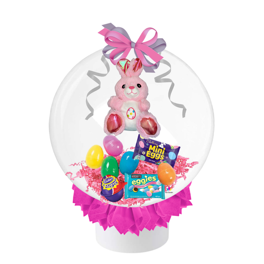 Bunny Sweet Surprise Stuffed Balloon - Pink & Grey