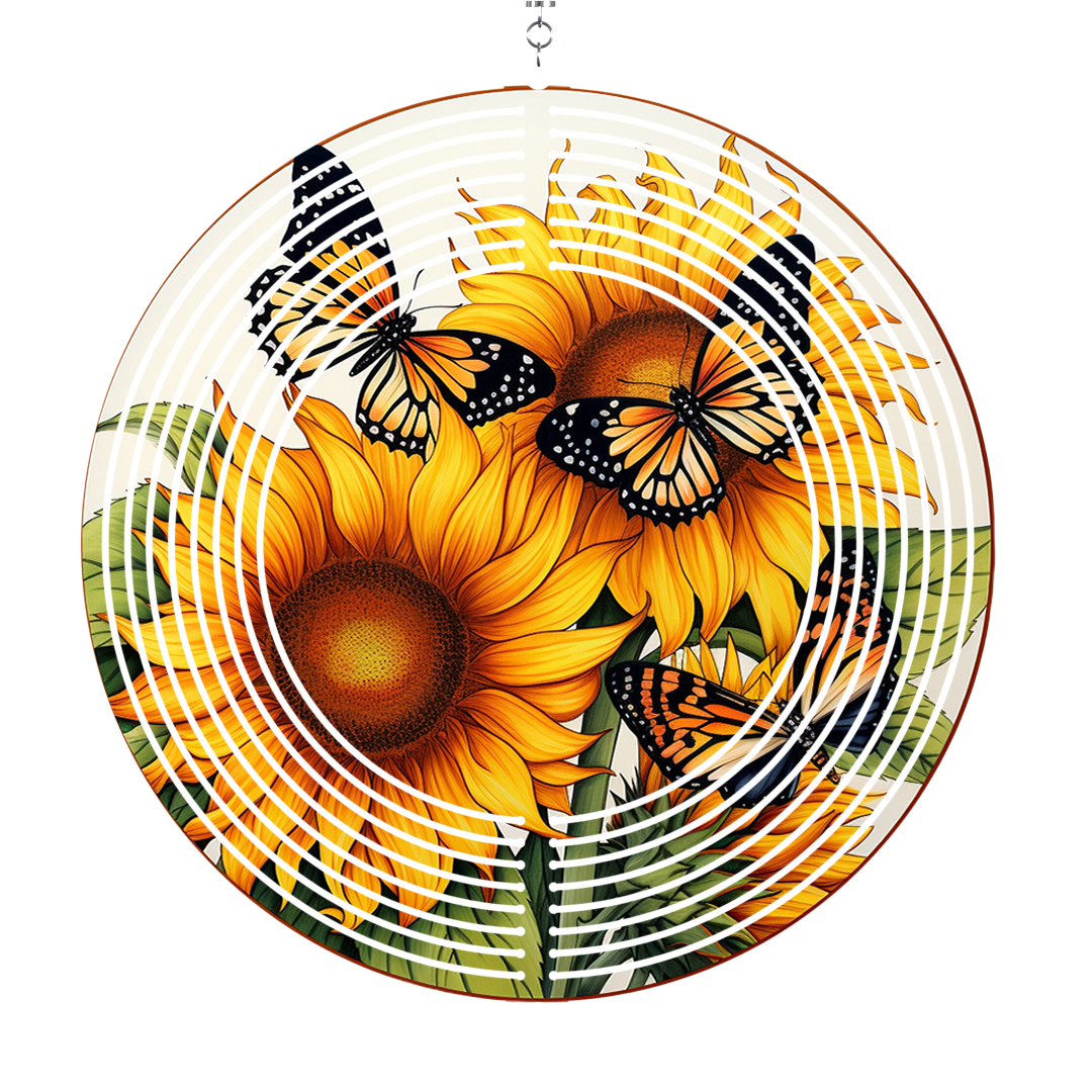 Sunflower Butterfly Wind Spinner