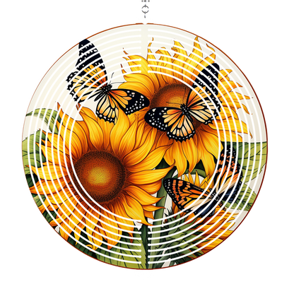 Sunflower Butterfly Wind Spinner