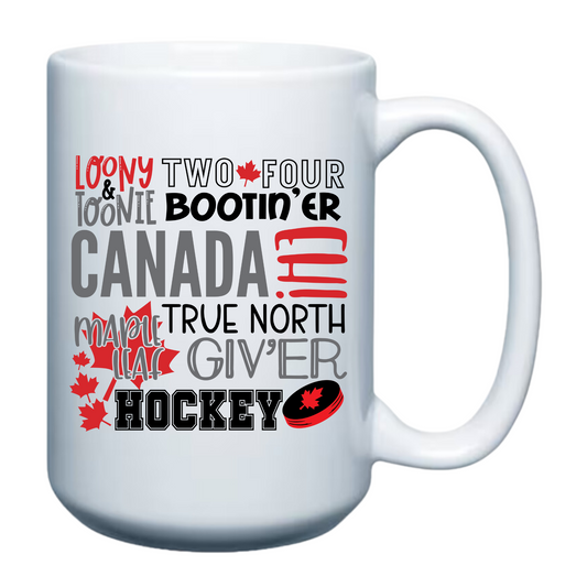 Canadian Word Art - 15oz Mug