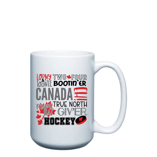 Canadian Word Art - 15oz Mug
