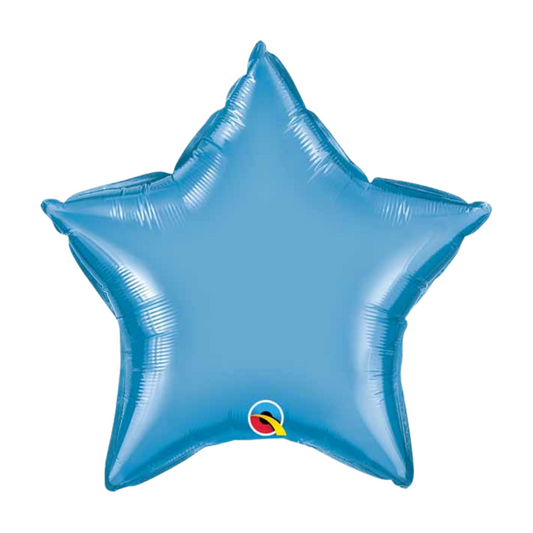 Chrome Blue Star 19" Foil Balloon