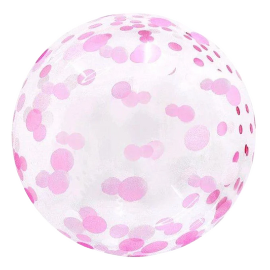 Clear with Pink Dots 18" Bubble Balloon