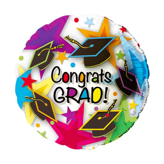 Congrats Grad! Grad Caps 18" Foil